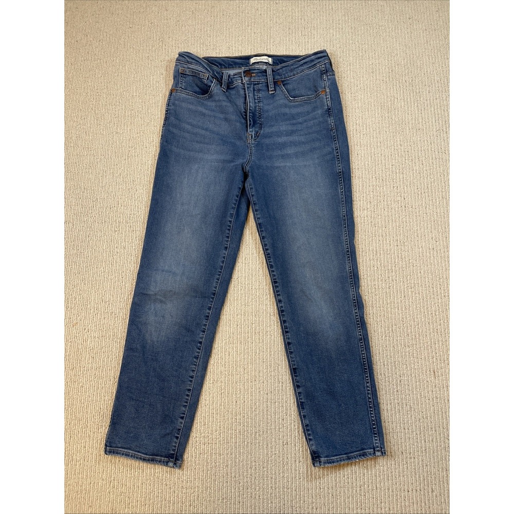 Madewell Mid-Rise Stovepipe Jeans Womens 29 Blue Medium Wash Straight Leg Denim